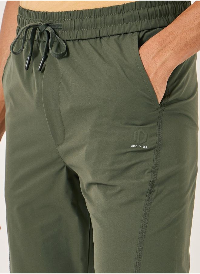 Fort Collins Men Solid Drawstring Waist Straight Leg Pants  - Image 3