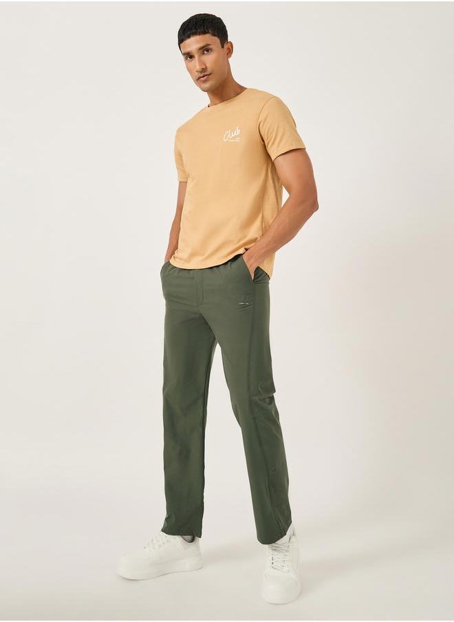 Fort Collins Men Solid Drawstring Waist Straight Leg Pants  - Image 1