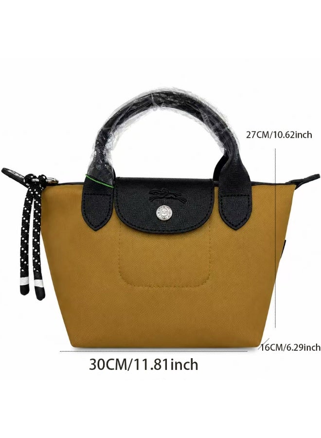 Longchamp Energy Large Crossbody Tote Bag, Caramel Mustard Yellow, Waterproof Composite Fabric - Image 3