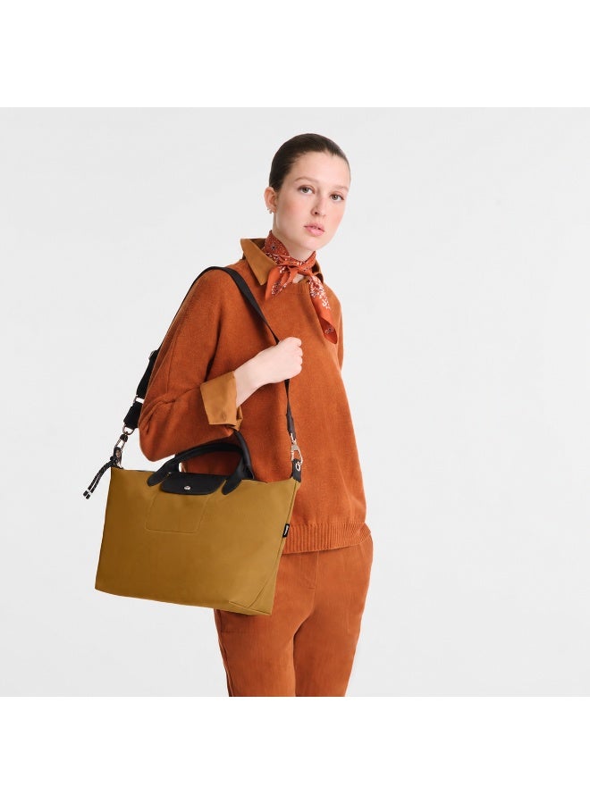Longchamp Energy Large Crossbody Tote Bag, Caramel Mustard Yellow, Waterproof Composite Fabric - Image 2