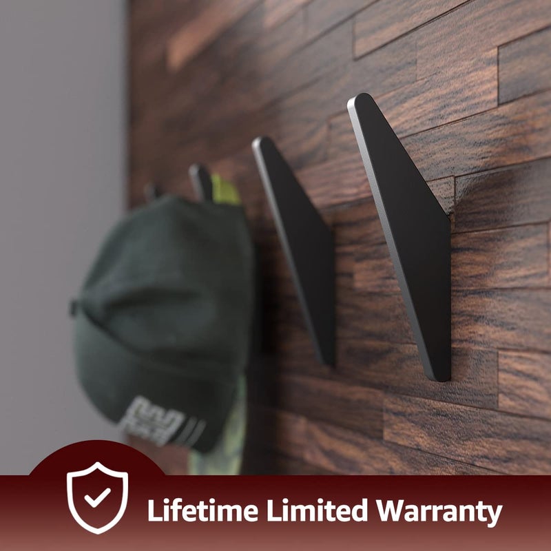 Cocoya 4Pack Metal Wall Hooks  Minimalist Coat Hooks Matte Black Simple Modern Easy Install Wall Mount Heavy Duty Aluminum Mid Century Entryway Bathroom  For Hanging Hat Purses Backpack Towel - Image 4