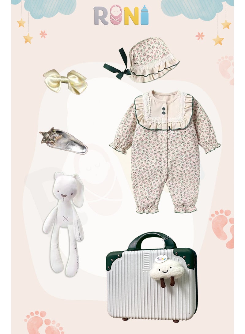 RINI Newborn gift set, baby gift set, 10 pieces in a luxury luggage, baby gift set for girls, 100% organic cotton, newborn occasions set - Image 2