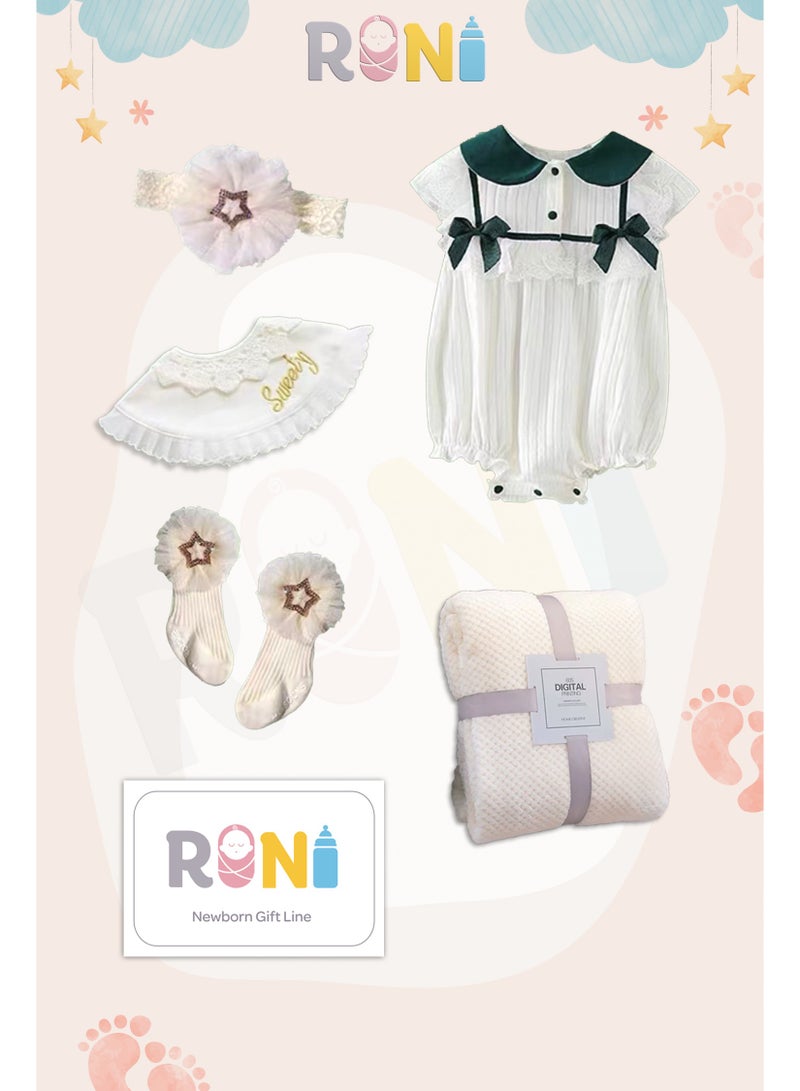 RINI Newborn gift set, baby gift set, 10 pieces in a luxury luggage, baby gift set for girls, 100% organic cotton, newborn occasions set - Image 3