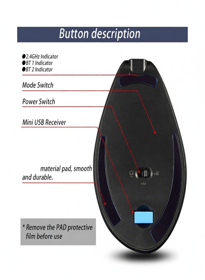 ZELOTES F-35 Wireless Gaming 2.4G Single-mode Ergonomic Vertical 3-gear Adjustable DPI for PC Laptop - Image 2