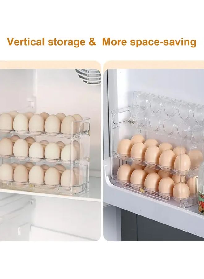 حامل بيض الثلاجة الأوتوماتيكي القابل للانقلاب بـ 30 حفرة مع آلية الفتح والإغلاق التلقائي - Image 4
