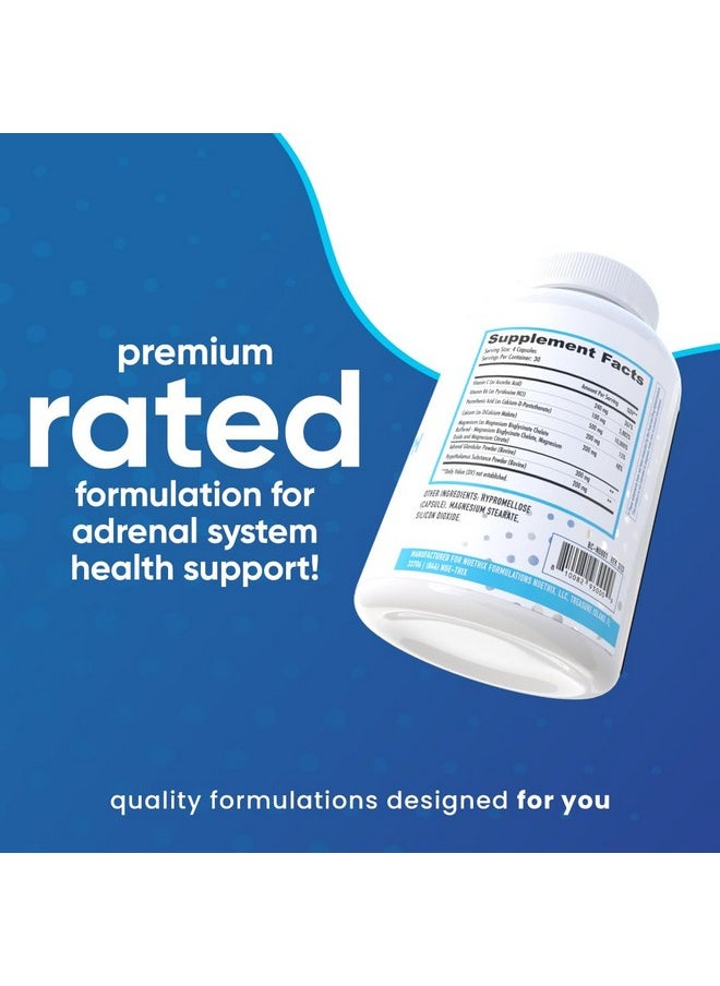 نو إيثيكس فورميلاشنز - مكمل غذائي Adrena-Health من NuEthix Formulas، يدعم صحة الكورتيزول، مستويات الطاقة، تعديل الحالة المزاجية، مكملات دعم الغدة الكظرية للنساء والرجال، مكمل للتعب - 120 كبسولة - Image 1