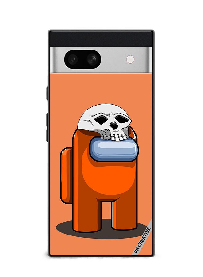 VR CREATIVE Protective Case Cover For Google Pixel 7a Orange Game Among Us In Halloween Design Multicolour - Image 1