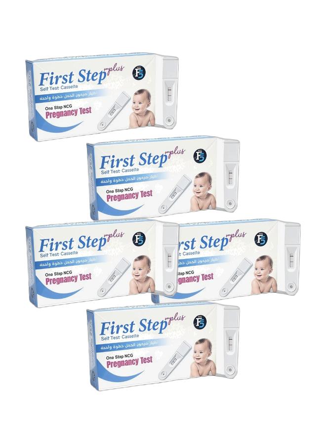 First Step Plus – One Step HCG Pregnancy Test Cassette Bundle  x 5 packs - Image 1