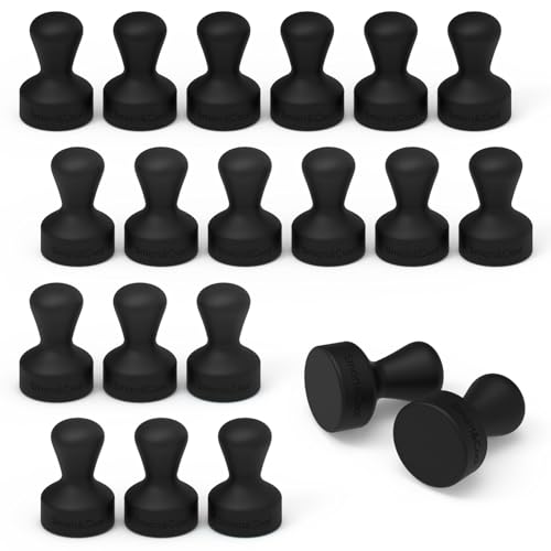 SMART&COOL Black 20 Pack Strong Silicone Anti Scratch Push Pin Fridge Magnets, Magnets for Refrigerator, Whiteboard, Kitchen, School - Image 1