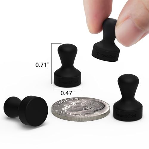 SMART&COOL Black 20 Pack Strong Silicone Anti Scratch Push Pin Fridge Magnets, Magnets for Refrigerator, Whiteboard, Kitchen, School - Image 2