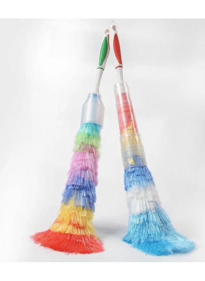 VIO - Multipurpose Static Duster Soft Rainbow Plastic Easy Clean Multicolor Cobweb Cleaner Feather Tool Electrostatic Power Dusting Brush For Appliances Furniture Computer Cars Home Assorted - Image 1