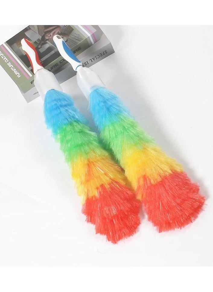 VIO - Multipurpose Static Duster Soft Rainbow Plastic Easy Clean Multicolor Cobweb Cleaner Feather Tool Electrostatic Power Dusting Brush For Appliances Furniture Computer Cars Home Assorted - Image 1