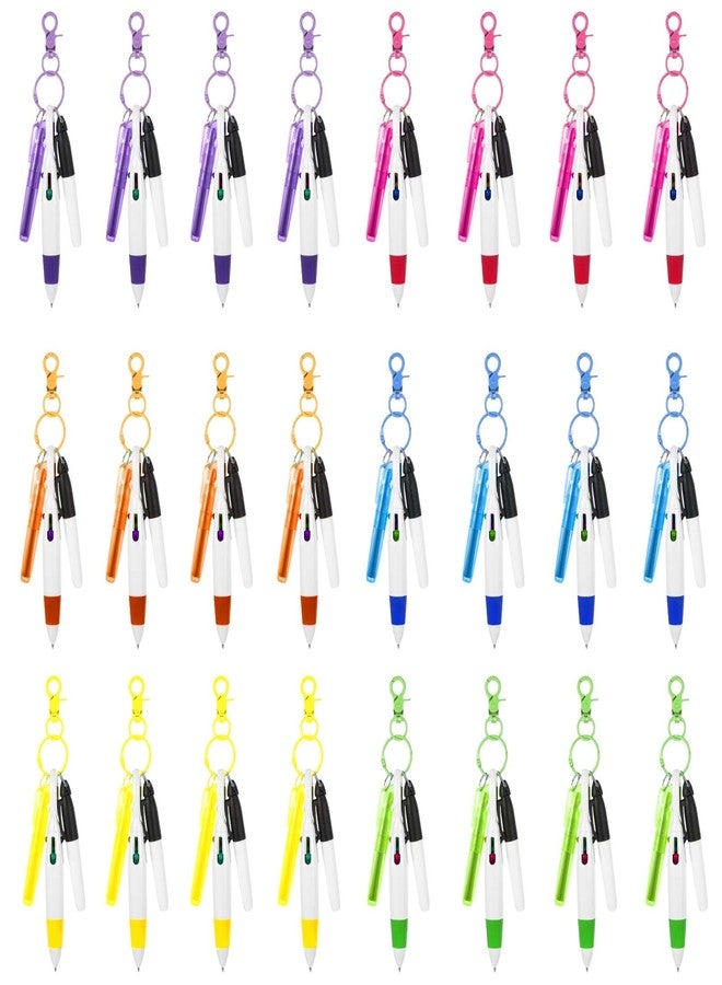 Dimeho 24 Sets Nurse Pens Include Mini Highlighter Retractable Shuttle Ballpoint Pen Permanent Marker Pen Keychain Clip for Nursing Student School Staff - Image 1