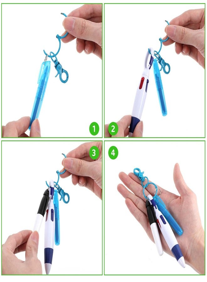 Dimeho 24 Sets Nurse Pens Include Mini Highlighter Retractable Shuttle Ballpoint Pen Permanent Marker Pen Keychain Clip for Nursing Student School Staff - Image 4