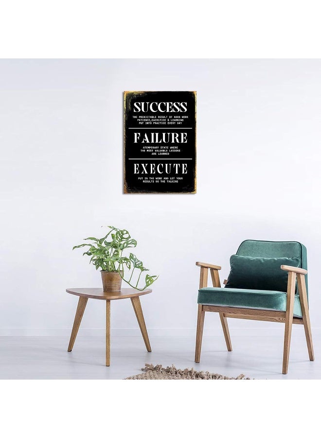 KAWAHONE Inspirational Wall Art Success Quote Execute Failure Definition Framed Canvas Wall Art Positive Motivational Print Artwork for Living Room Office Decor - Image 4