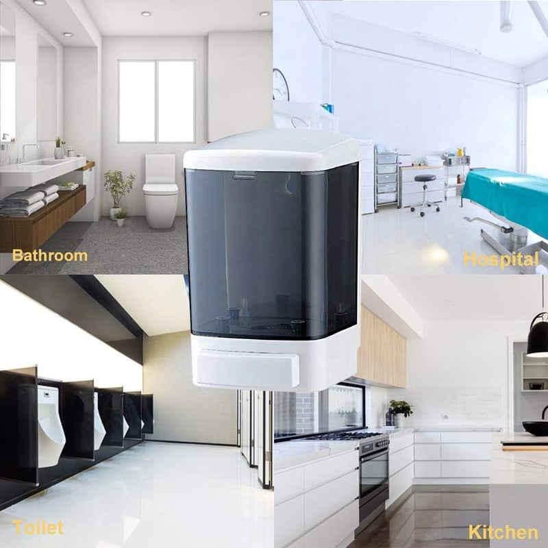 Evhome Manual Soap Dispenser Kitchen Bathroom Wall Mounted Commercial Soap Dispenser for Liquid Containers Shampoo Gel Chamber Plastic - (33.8 oz) 1000ml - Image 5