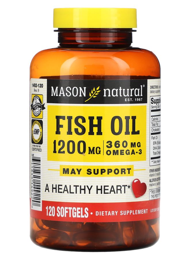 Mason Natural Fish Oil 1200 mg 120 Softgels