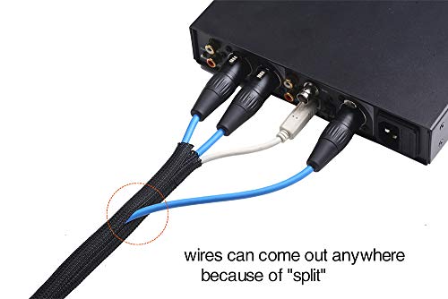 Alex Tech 25ft - 1/2 inch Cord Protector Wire Loom Tubing Cable Sleeve Split Sleeving For USB Cable Power Cord Audio Video Cable – Protect Cat From Chewing Cords - Black - Image 3