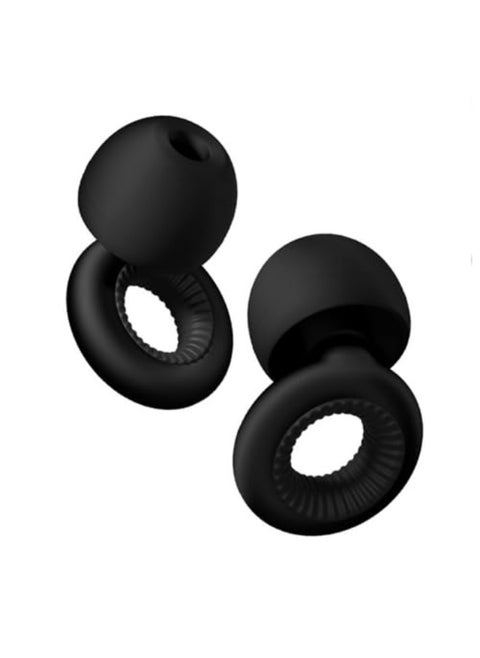 Sleep Loop Earplugs, Soft and Reusable Silicone Earplugs with 8 Tips (Size XS S/M/L) and Storage Pouch for Sleep, Noise Sensitivity, Deep Concentration and Travel - Black