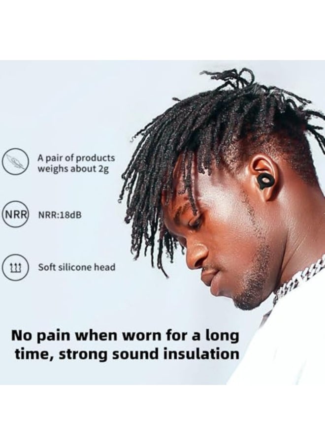 Sleep Loop Earplugs, Soft and Reusable Silicone Earplugs with 8 Tips (Size XS S/M/L) and Storage Pouch for Sleep, Noise Sensitivity, Deep Concentration and Travel - Black