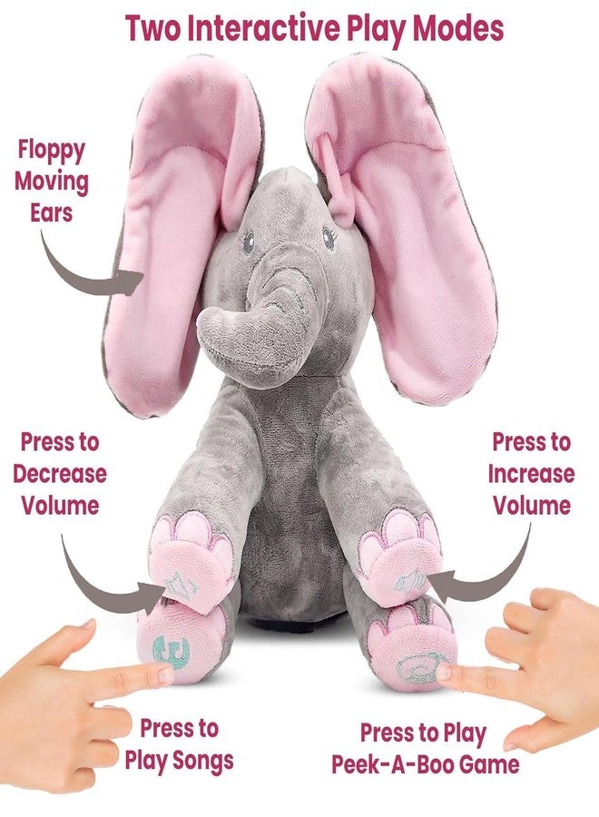 SELOME Peek-a-Boo Elephant Plush Toy for Babies & Toddlers - Musical Stuffed Elephant with Flapping Ears, Interactive Singing Soft Toy for Kids (Color May Vary) - Image 5