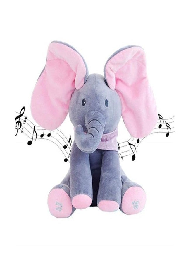 SELOME Peek-a-Boo Elephant Plush Toy for Babies & Toddlers - Musical Stuffed Elephant with Flapping Ears, Interactive Singing Soft Toy for Kids (Color May Vary) - Image 3