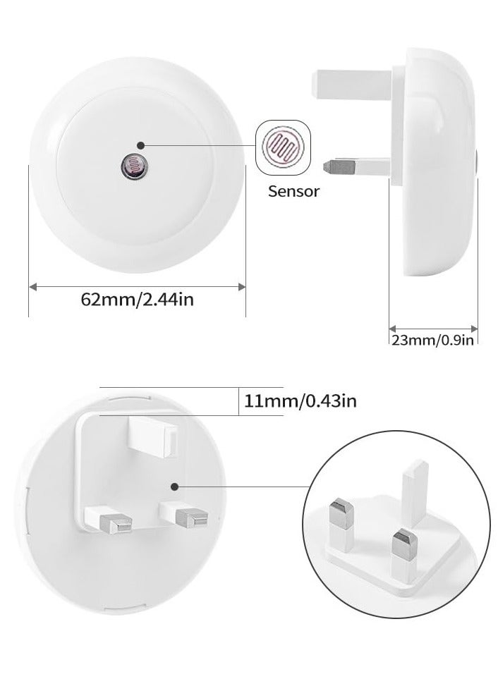 6-Piece LED Night Light Plug in Wall with Smart Light Sensor, Good for Sleep, Children Light for Hallway, Toddler Beds, Stairs, Warm White