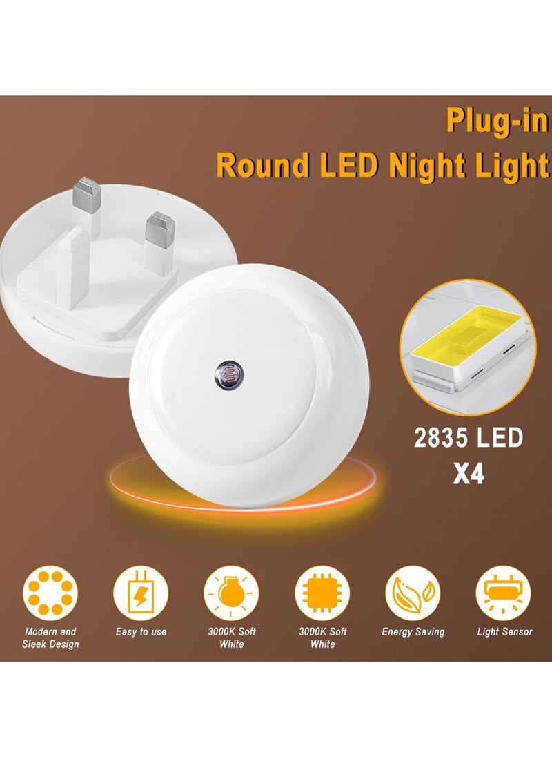 Alruht 6-Piece LED Night Light Plug in Wall with Smart Light Sensor, Good for Sleep, Children Light for Hallway, Toddler Beds, Stairs, Warm White  - Image 4