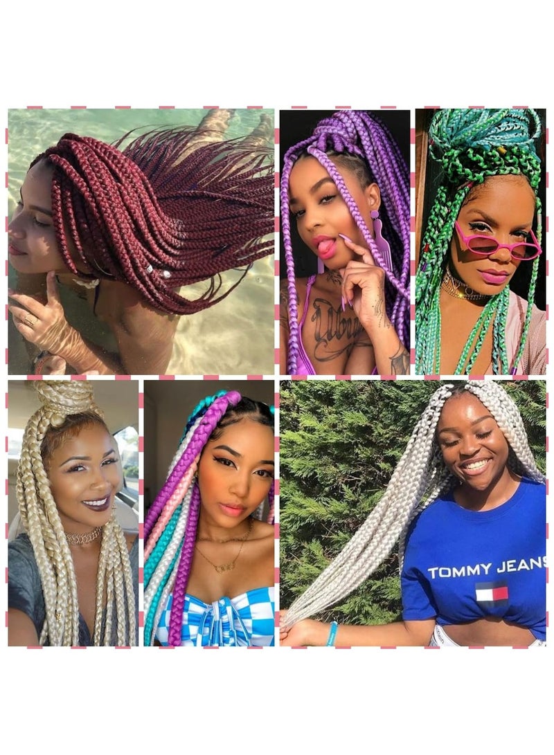 إستيل وصلات شعر أفريقية، وصلات شعر كروشيه تجديل شعر صناعي عالي الحرارة من الألياف الصناعية ياكي جامبو تجديل الشعر (لون DB، 3 قطع) - Image 5