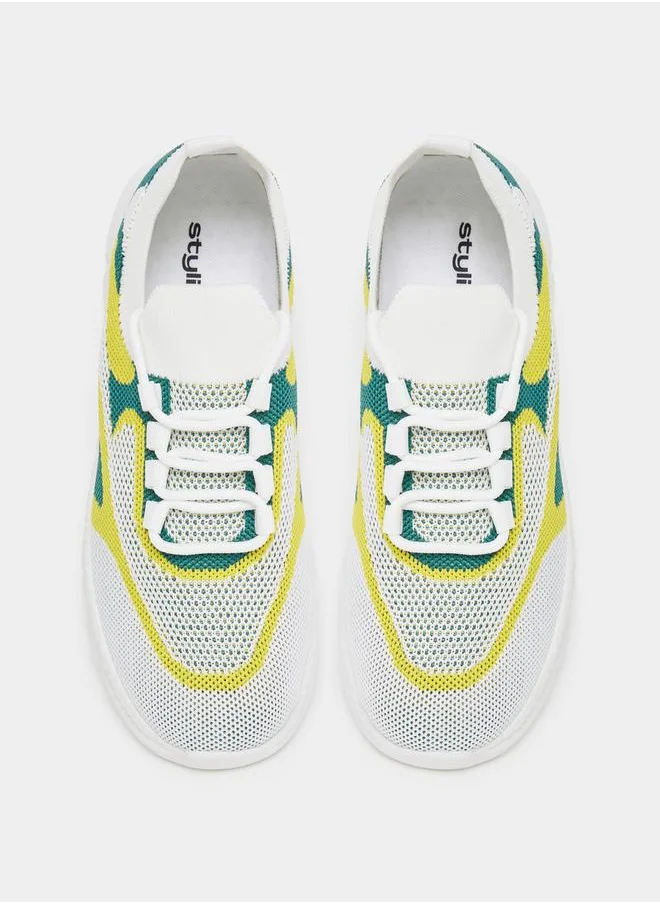 Styli Patterned Knit Foam Sole Sneakers