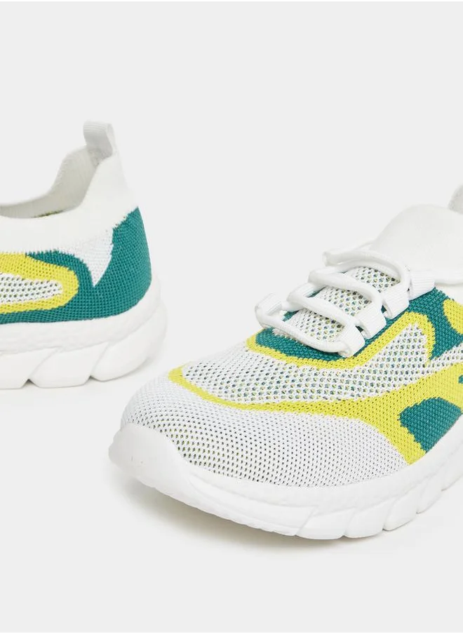 Styli Patterned Knit Foam Sole Sneakers