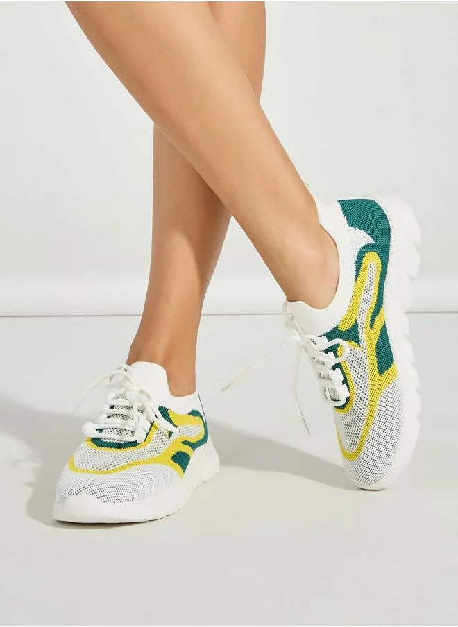 Styli Patterned Knit Foam Sole Sneakers