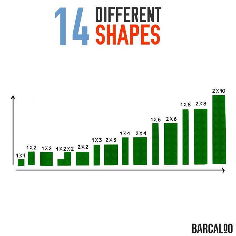 Barcaloo 1000 Piece Building Bricks Play Set, 10 Classic Colors Bulk Building Blocks, Generic Brick Building Parts, for Boys and Girls, Classic - Image 2