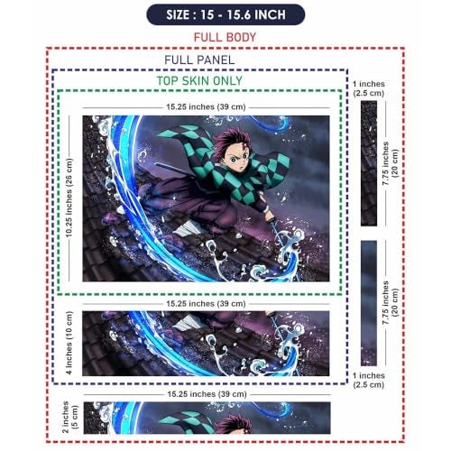 Finearts Full Body Laptop Skin Upto 15.6 inch Sticker Compatible for Dell/HP/Lenovo/Acer/Sony All Laptop Size Upto 14 to 15.6 Inch - Anime Tanjiro Kamado Water Breathing Form - Image 5