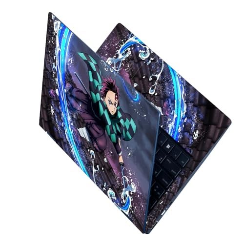 Finearts Full Body Laptop Skin Upto 15.6 inch Sticker Compatible for Dell/HP/Lenovo/Acer/Sony All Laptop Size Upto 14 to 15.6 Inch - Anime Tanjiro Kamado Water Breathing Form - Image 1