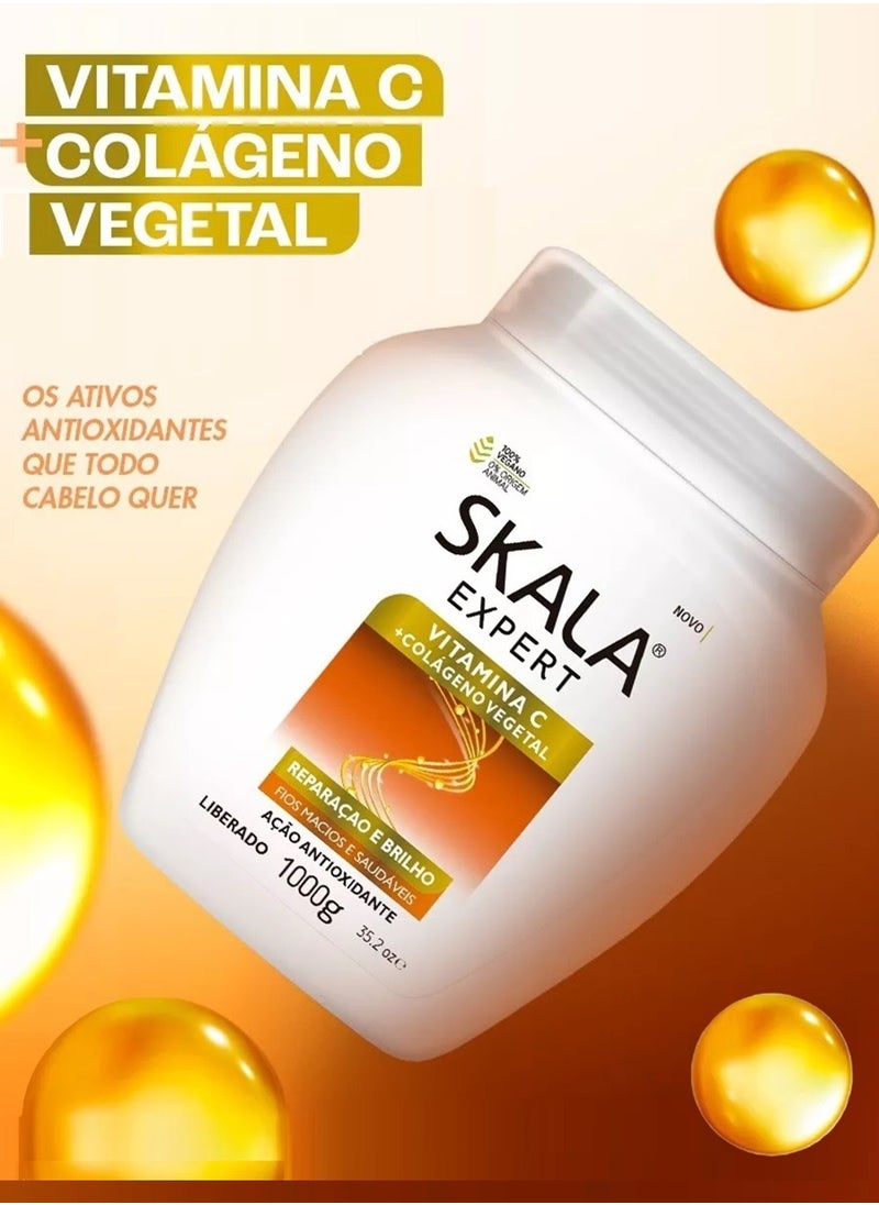 SKALA Vitamin C + Vegetal Collagen Hair Treatment, Repair and Shine Cream (designed to protect hair from damage and reduce hair loss) 1000g from SKALA Expert  - Image 4