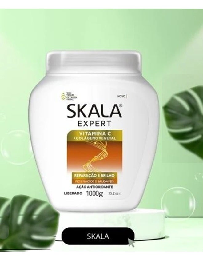 SKALA Vitamin C + Vegetal Collagen Hair Treatment, Repair and Shine Cream (designed to protect hair from damage and reduce hair loss) 1000g from SKALA Expert  - Image 5