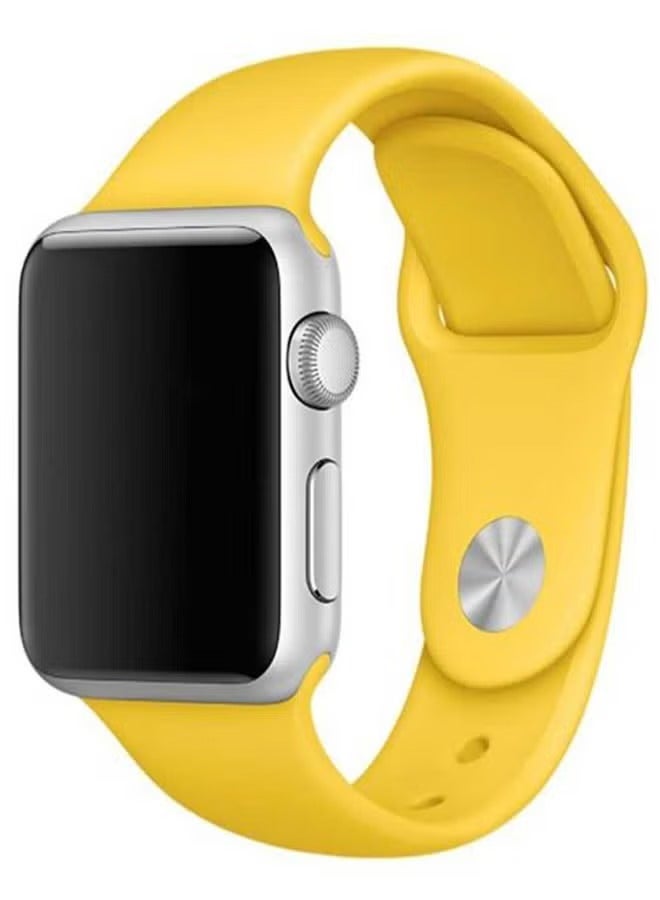 Silicone Wrist Band For Apple Watch Yellow - Image 1