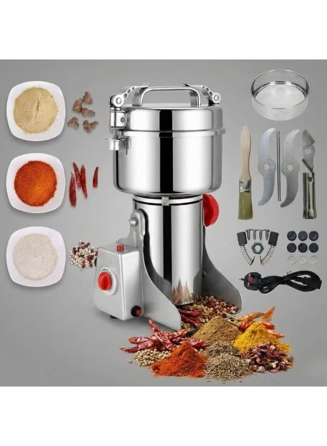 Denx 800g Commercial Electric Grain Grinder 3000W Heavy Duty Stainless Steel Spice Pulverizer Mill, High Speed Food Grade Herb Coffee Bean Grain Powder Machine with Timer for Kitchen & Pharmacy - Image 5