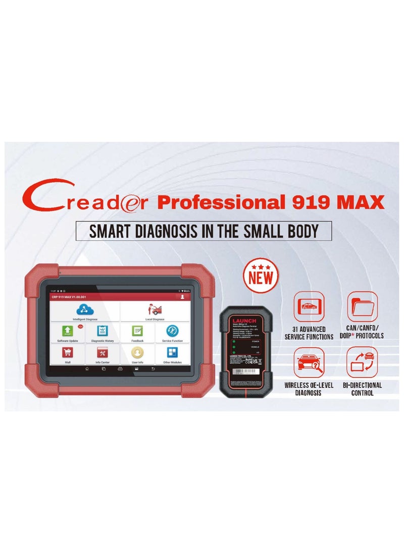 Launch Launch Creader CRP 919 MAX Car Diagnostic Scanner  - Image 1