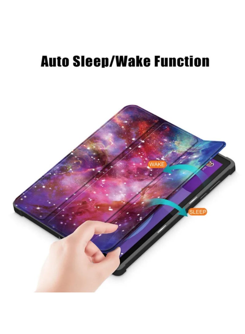 حافظة مغناطيسية لـ Lenovo Tab M10 HD الجيل الثاني TB-X306X مقاس 10.1 بوصة - غطاء من البولي يوريثان مع حامل - فتحات دقيقة - ميزة النوم/الاستيقاظ التلقائي - أوضاع مشاهدة متعددة - تصميم درب التبانة - Image 5