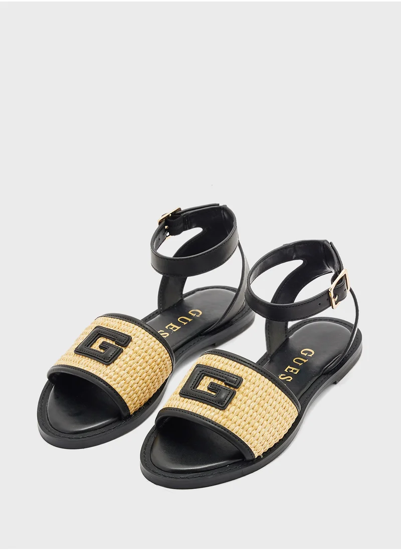 جس Shay Ankle Strap Flat Sandals