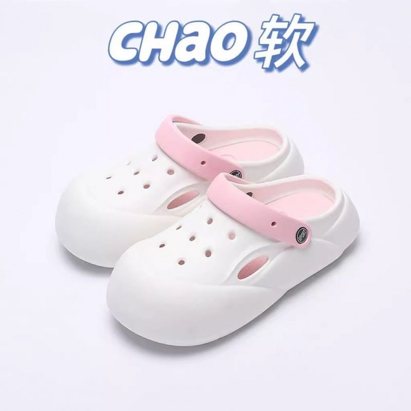 Cute Cartoon Croc Shoes For Women 2025 Summer Fashion Outerwear Beach Casual Two-Wear Baotou Sandals And Slippers With Skirts - Image 1