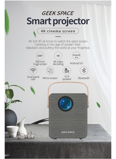 4K Smart Projector Portable Projector With 5G Wifi And Bluetooth HD 1080P 4K Supported 100 Inch Screen Portable Movie Projector Built In Speaker Gmae Projector Mini Led Projector