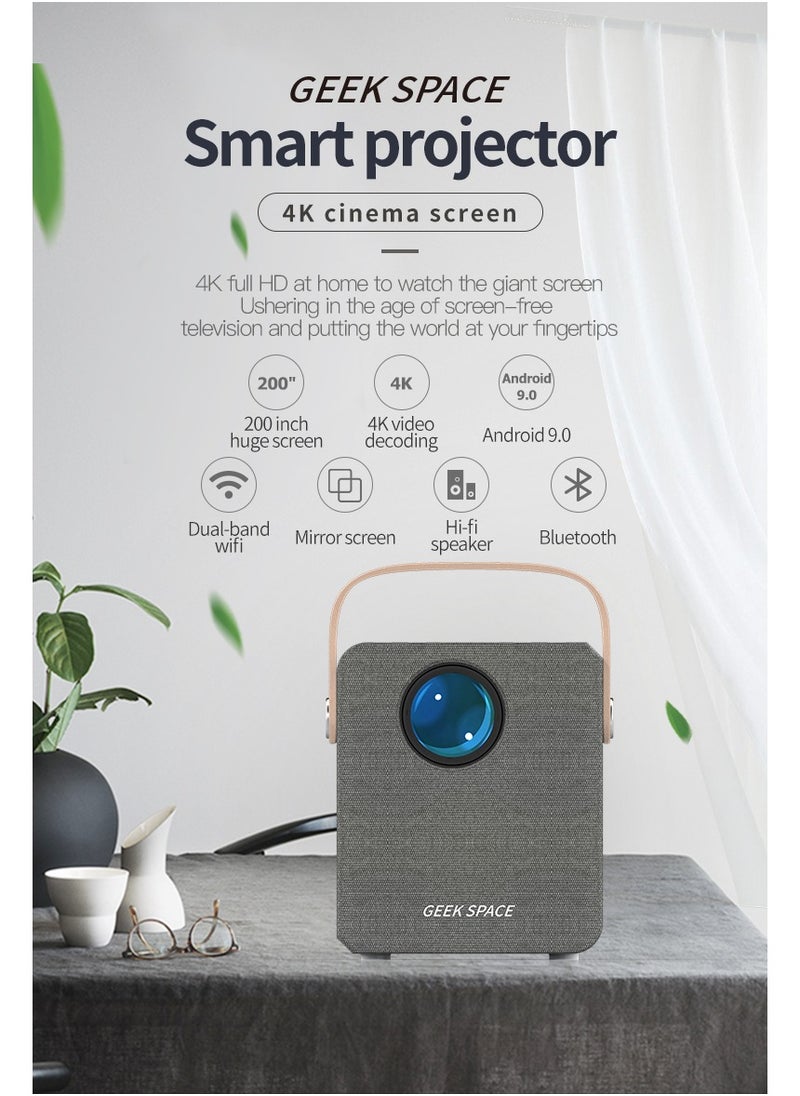 GEEK SPACE - 4K Smart Projector Portable Projector With 5G Wifi And Bluetooth HD 1080P 4K Supported 100 Inch Screen Portable Movie Projector Built In Speaker Gmae Projector Mini Led Projector - Image 1