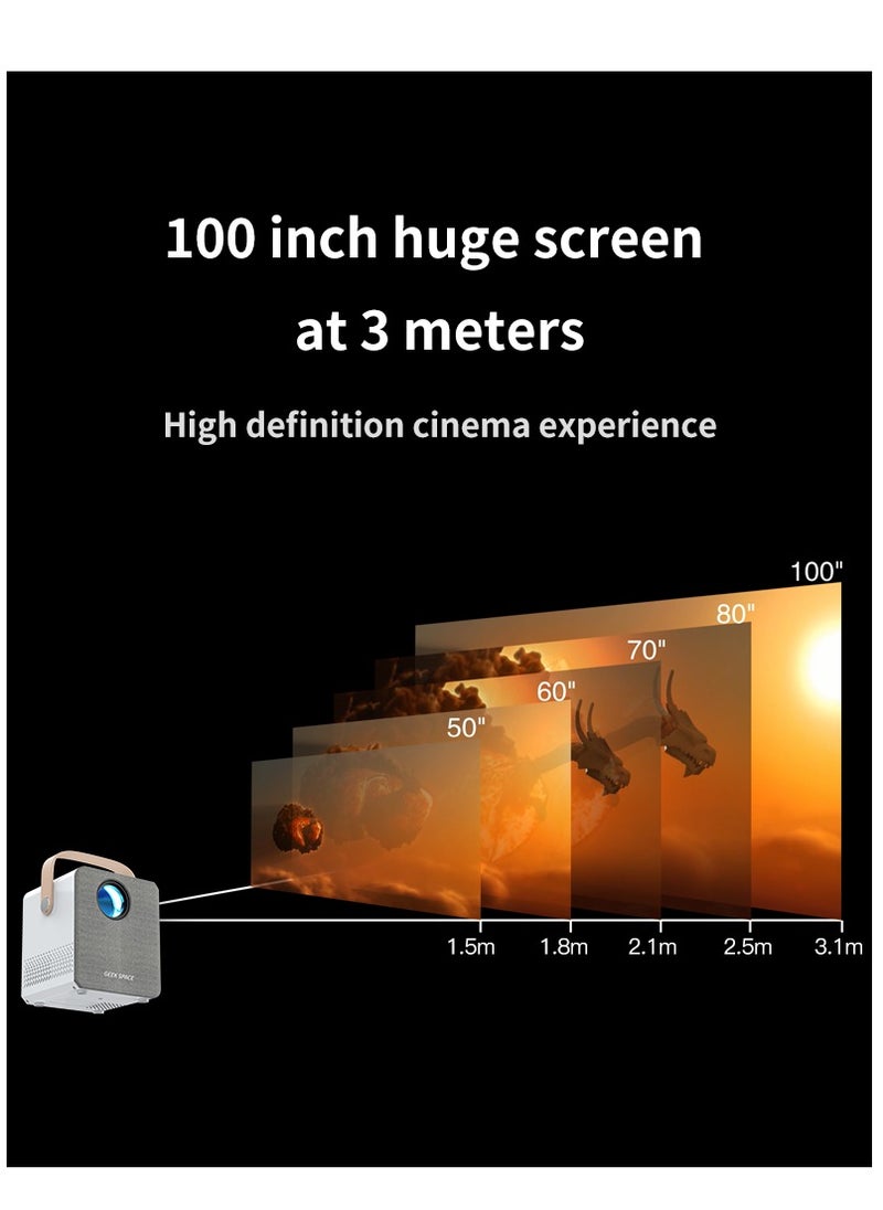 GEEK SPACE - 4K Smart Projector Portable Projector With 5G Wifi And Bluetooth HD 1080P 4K Supported 100 Inch Screen Portable Movie Projector Built In Speaker Gmae Projector Mini Led Projector - Image 1