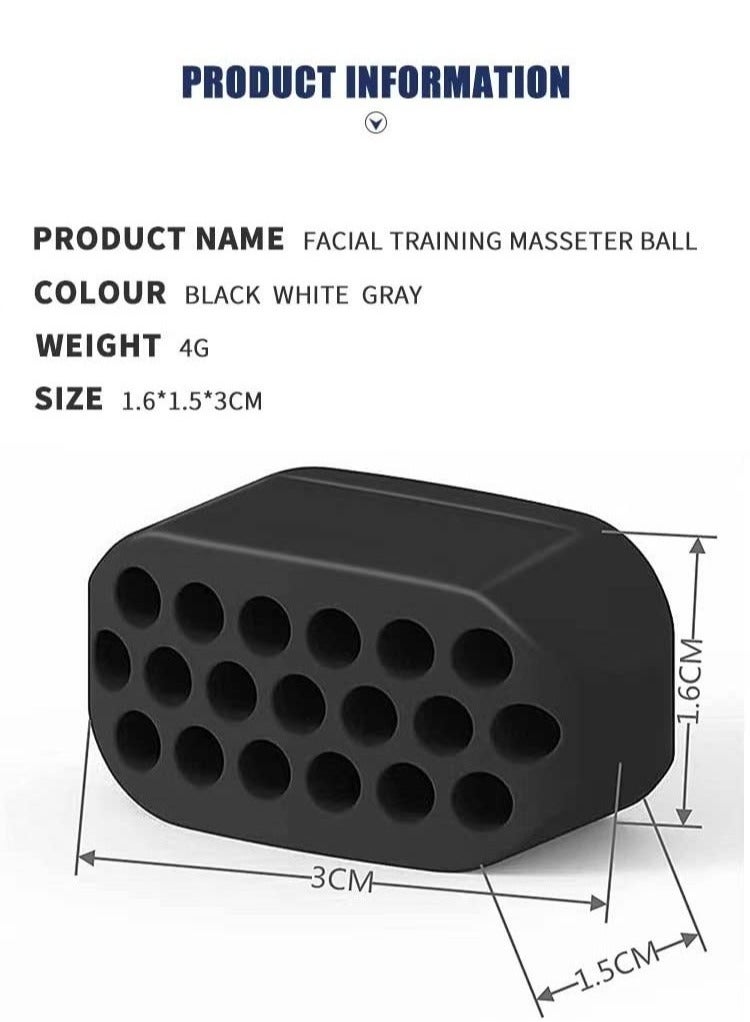 إسكدنيا مجموعة تمرين الفك 6 قطع – مقوي عضلات الوجه والرقبة، لتحسين خط الفك وتقليل الذقن المزدوج، سيليكون غذائي - Image 3