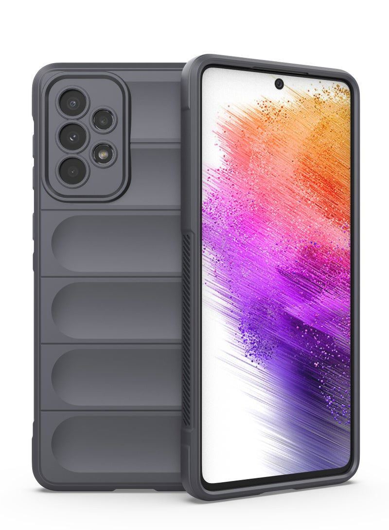 انبلاك جراب خلفي ماجيك متوافق مع موبايل سامسونج جالاكسي A73 (رمادي داكن)