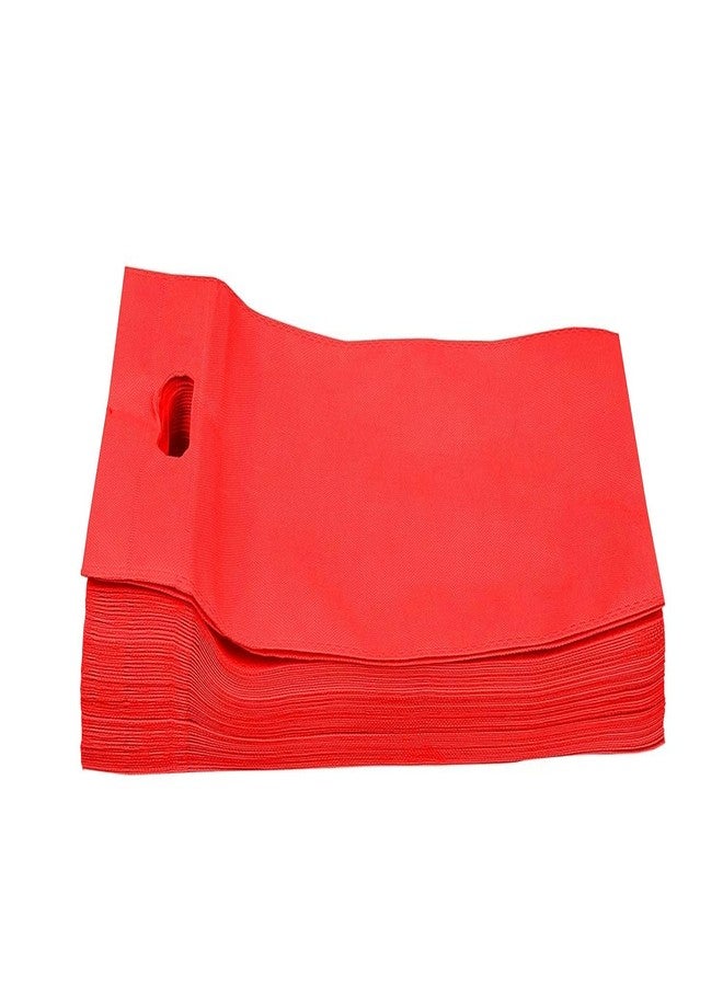 V4L RED Color D-Cut Cloth Carry Bag, Handle Bag, Shopping Bag, Daily Use Bag, Gift Bag (10X14, PACK OF 50) - Image 1