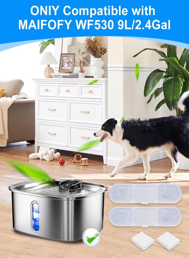 MyfatBOSS 8+8 Pack Dog Water Fountain Replacement Filters Compatible with MAILOFY Dogs Water Bowl Dispenser WF530 9L/2.4GaL, Large Dog Fountain Bowl Filter for Automatic Stainless Steel Pet Fountains - Image 2